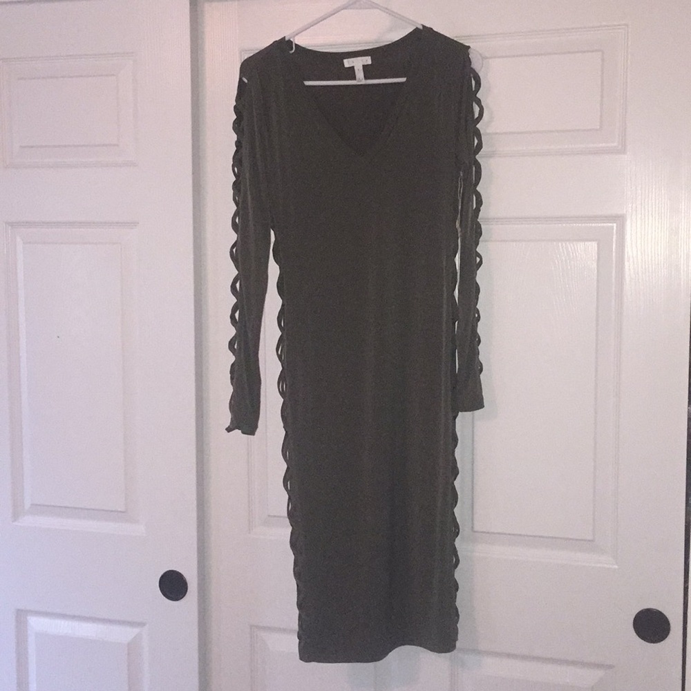 Olive green midi dress small Nordstrom
